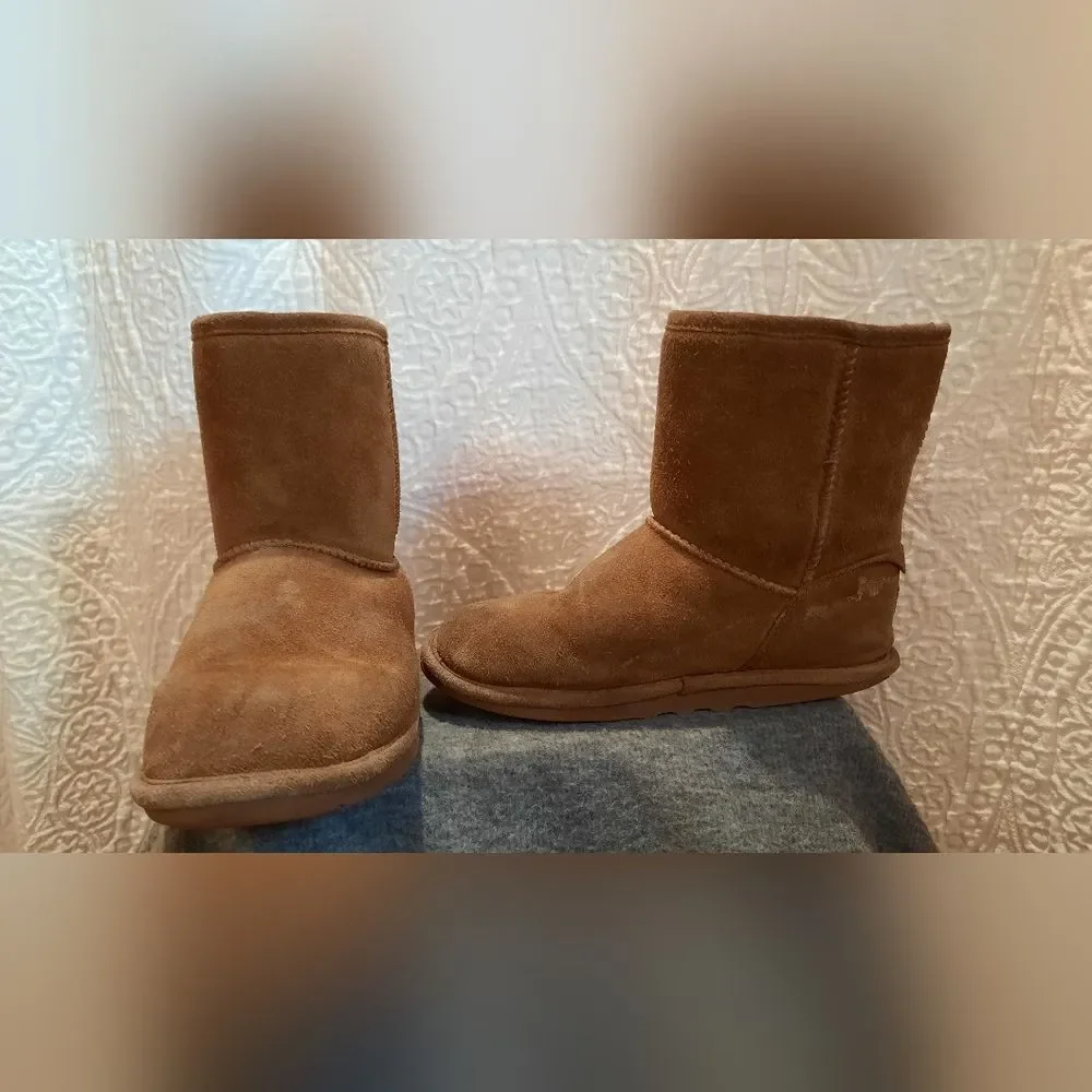 Bearpaw Elle Youth Boots 4 Brown Suede Wool Outdoor Winter Comfort Classic